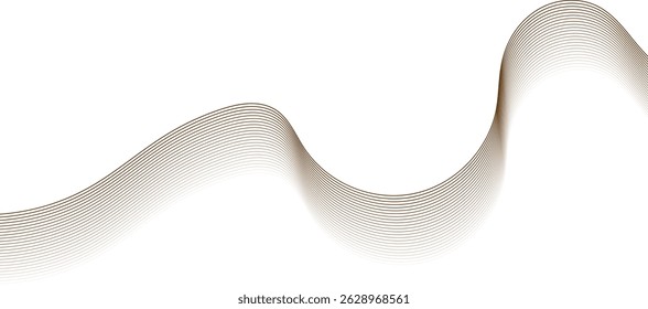 Wavy vector line abstract, business curve lines, graphic element isolated on white background .
