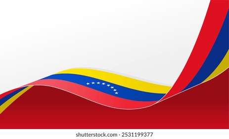 Fondo ondulado del Vector de la bandera de Venezuela con espacio de copia para el texto. Día Nacional de Venezuela