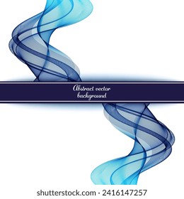 Wavy vertical lines of blue wave on white background