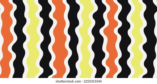 Wavy vertical lines on a white background. Vector print for interior and seamless backgrounds, wallpaper, fabric, decor.