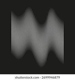 Líneas de Vertical onduladas. Forma de onda sonora. Patrón de Vector Abstractas. Fondo negro oscuro.