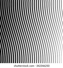 Wavy vertical, parallel lines pattern. Vector art.
