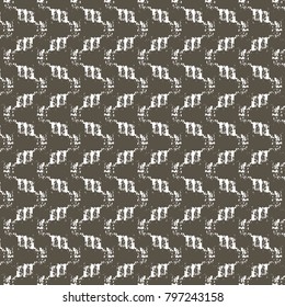 Wavy vertical stripes, composed of alternately decorative elements. Monochrome ethnic pattern. Abstract vector.