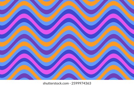 wavy vibrant stripes abstract background pattern. This is a colorful seamless repeat stripe vector illustration. Design for web, website, wallpaper, background, media, texture, banner, shirt, cloth