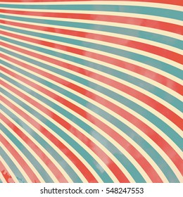 Wavy vintage retro background. Grunge retro vector illustration. Red blue pastel waves background for your design.