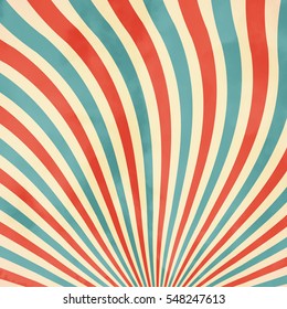 Wavy vintage retro background. Grunge retro vector illustration. Red blue pastel waves background for your design.
