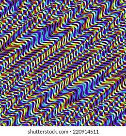 Wavy volume background. Pattern with optical illusion. 3d vector illustration. 