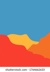 Wavy wallpaper fit as background web. Presentation layout with colorful abstract elements. Magazine, advertisement, flyer template with minimal design. Vector graphic. 