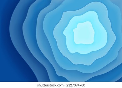 Wavy water blue abstract background. Banner, invitation, poster or web site design. Vector illustration with 3d effect. Eps 10