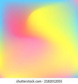 Wavy Water Color Dynamic Curve Background. Pink Light Happy Neon Rainbow Gradient Background. Yellow Fluid Multicolor Pastel Liquid Swirl Gradient Mesh. Purple Blurred Green Blue Smooth Surface.