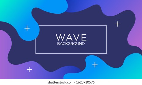 Wavy, Wave, Fluid, Liquid. Blue, Cyan, Purple, Violet. Background, Wallpaper, Backdrop Template Mockup. Design Graphic Vector EPS10