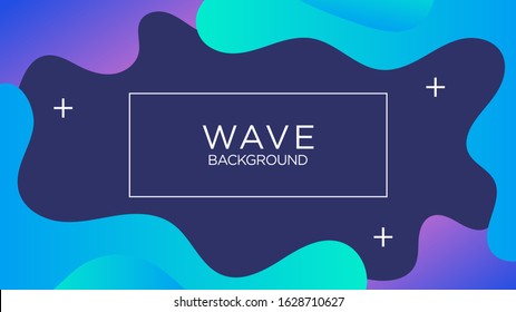 Wavy, Wave, Fluid, Liquid. Blue, Cyan, Purple, Violet. Background, Wallpaper, Backdrop Template Mockup. Design Graphic Vector EPS10