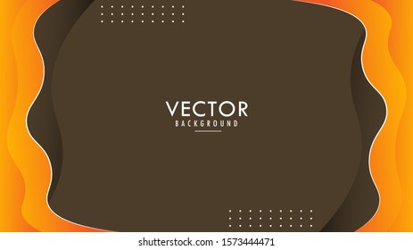 Wavy, Wave, Fluid, Liquid Orange Yellow Brown Gradient Abstract Modern Background Wallpaper Design Vector Graphic