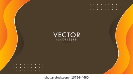 Wavy, Wave, Fluid, Liquid Orange Yellow Brown Gradient Abstract Modern Background Wallpaper Design Vector Graphic
