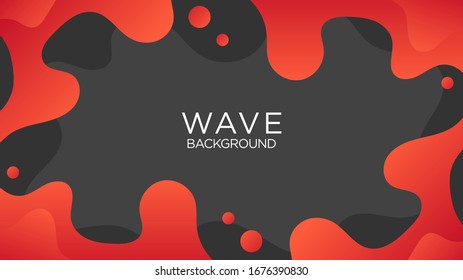 Wavy, Wave, Liquid, Fluid Background Wallpaper Shape With Red, Black Color.