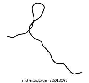 Wavy, waving, billowy, squiggle and squiggly line. Irregular random lines