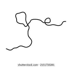 Wavy, waving, billowy, squiggle and squiggly line. Irregular random lines