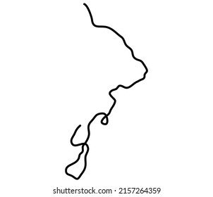 Wavy, waving, billowy, squiggle and squiggly line. Irregular random lines