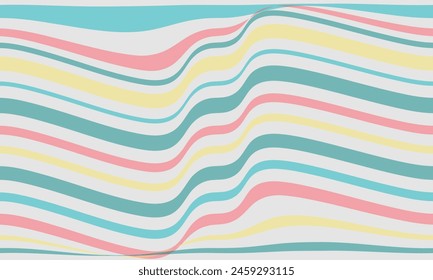 Wavy, waving, billowy, squiggle and squiggly lines. Abstract wavy stripes background. Vector illustration