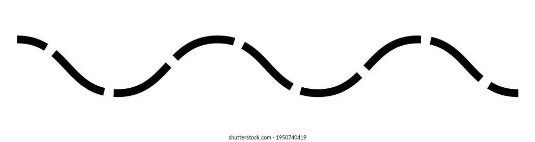 Wavy, waving billowy zig-zag, criss cross dashed lines