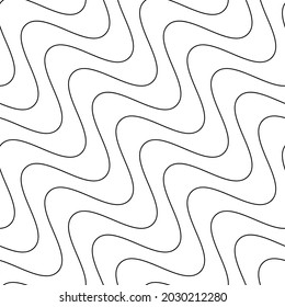 Wavy, waving, criss-cross, zig-zag lines seamless pattern, background vector Illustration