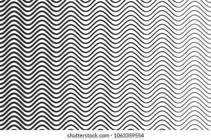 Wavy, waving horizontal lines  repeatable pattern.