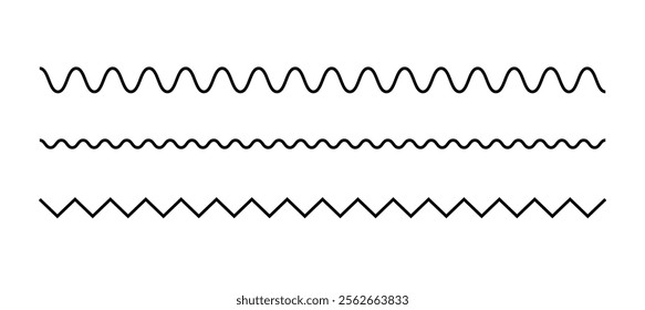 Wavy, waving line. Billowy, undulating zigzag, crisscross stripes