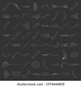 Wavy, waving lines abstract design element. Sinious, billowy, undulate, flickering  lines