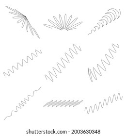 Wavy, waving lines abstract design element. Sinious, billowy, undulate, flickering  lines