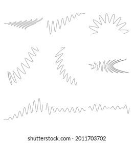Wavy, wehende Linien abstraktes Design Element. Schiniöse, billige, wackelige, flackernde Linien