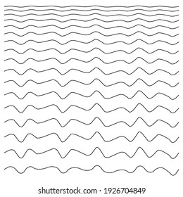 Wavy, waving lines vector design element. Stripes with wave, billowy, undulate distortion effect