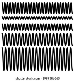 Wavy, waving, lines. Zig-zag, criss-cross lines vector illustration. Undulate, billowy distortion lines. Wave lines
