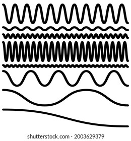 Wavy, waving, lines. Zig-zag, criss-cross lines vector illustration. Undulate, billowy effect lines