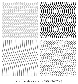 Wavy, waving sine lines pattern, background vector Illustration
