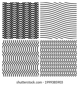 Wavy, waving sine lines pattern, background vector Illustration