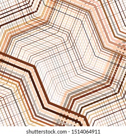 Wavy, waving texture, pattern. Grid, mesh of lines, stripes with billowy, undulating (zigzag) distortion. Abstract geometric background