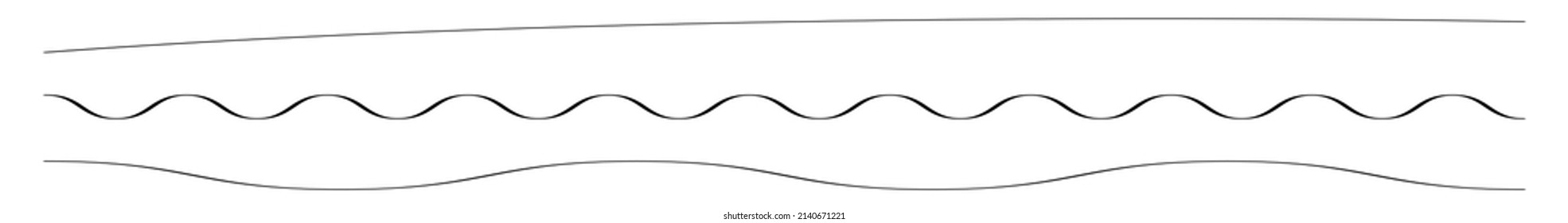 Wavy, winkend, Wellenlinien. Kurves, kurvenreiches, fließendes, zweigleisiges und undulatives Trennelement