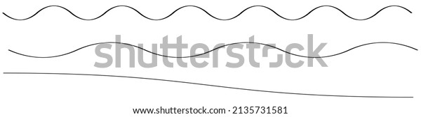 Wavy, waving, wave lines. Curvy,\
curved, flowing billowy and undulate line divider element\
set