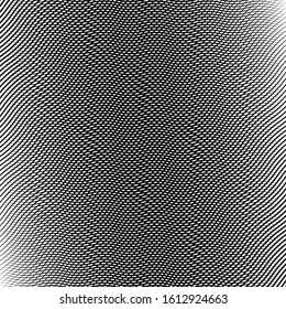 Wavy, waving, zigzag lines crosshatch grid, mesh pattern. Abstract curvy criss-cross lines texture. Tangle wrinkle stripes. Diagonal, oblique strips with rumple, frizzle, crimp distort