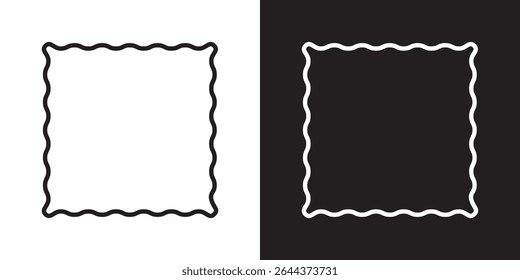 Conjunto de marco de boda ondulado, colección de impresión de marco ondulado. Ilustración vectorial. EPS 10 AI