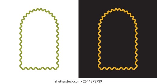 Conjunto de quadros de casamento ondulado, coleção de impressão de quadro ondulado. ilustração vetorial. EPS 10 IA