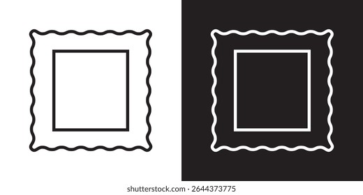 Conjunto de quadros de casamento ondulado, coleção de impressão de quadro ondulado. ilustração vetorial. EPS 10 IA