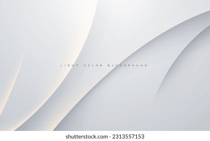 Wavy white abstract background yellow light and shadow