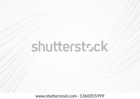Wavy white gradient stripes line background with copy space. Abstract white and grey line cover or banner, Monochrome modern vector backdrop.
