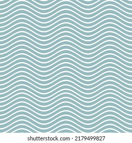 Líneas blancas onduladas aisladas en un fondo verde pastel. Patrón simple y limpio y sin fisuras. Ilustrador vectorial moderno y elegante. Textil, tela, decoración casera. Muro, suelo de baldosas y patrón de superficie.