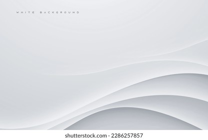 Wavy white overlaping layers abstract background - Shutterstock ID 2286257857