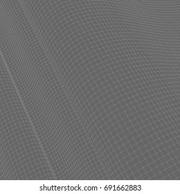 Wavy white rectangular net texture on grey background