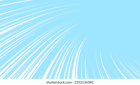 A wavy white saturated line focused on the upper right. Rectangular background illustration material with cartoon effect lines.