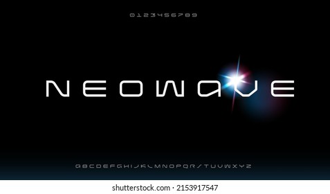 wavy and wide futuristic scifi alphabet font. digital space typography vector illustration design	