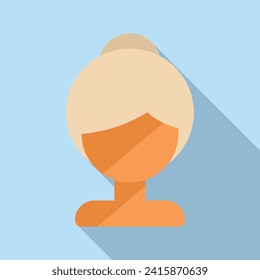 Wavy wig icon flat vector. Model locks fake. Woman face fashion